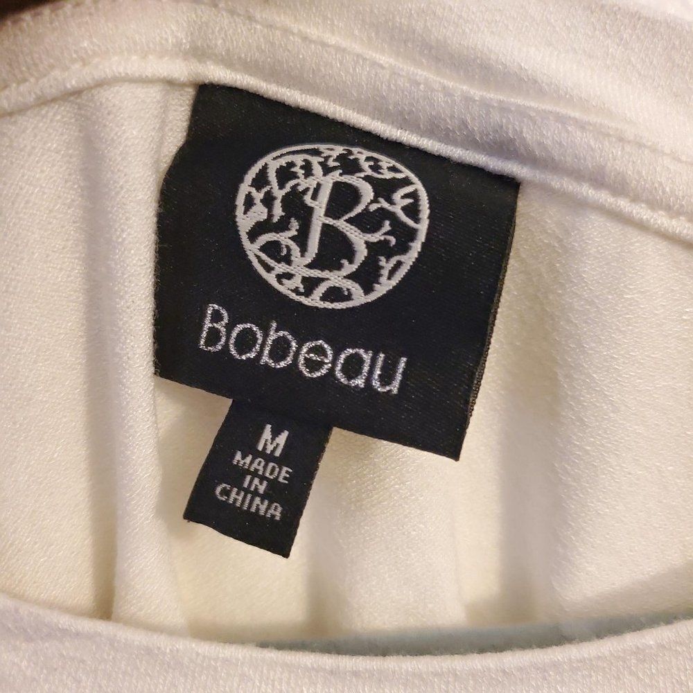 Bobeau Solid Bubble Sleeve Tee White Medium - image 3